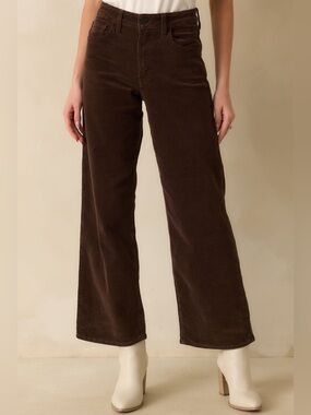 Lee just below the waist chocolate brown corduroy wide leg jeans 10 medium y2k